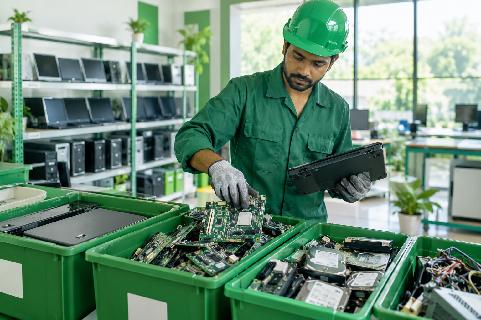 E-Waste Mart team recycling corporate e-waste